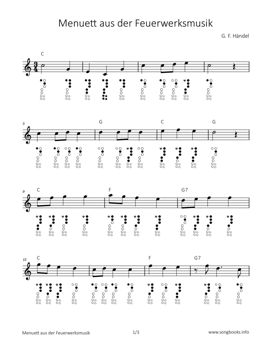 Menuett aus der Feuerwerksmusik Chamber Music scores gallery preview page 1