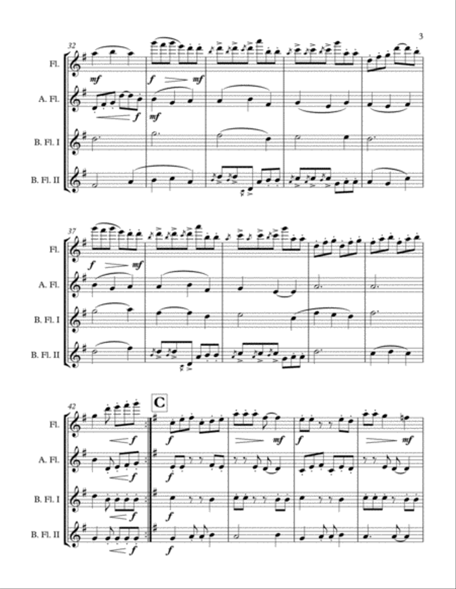4 Birds Chatting Woodwind Quartet scores gallery preview page 3