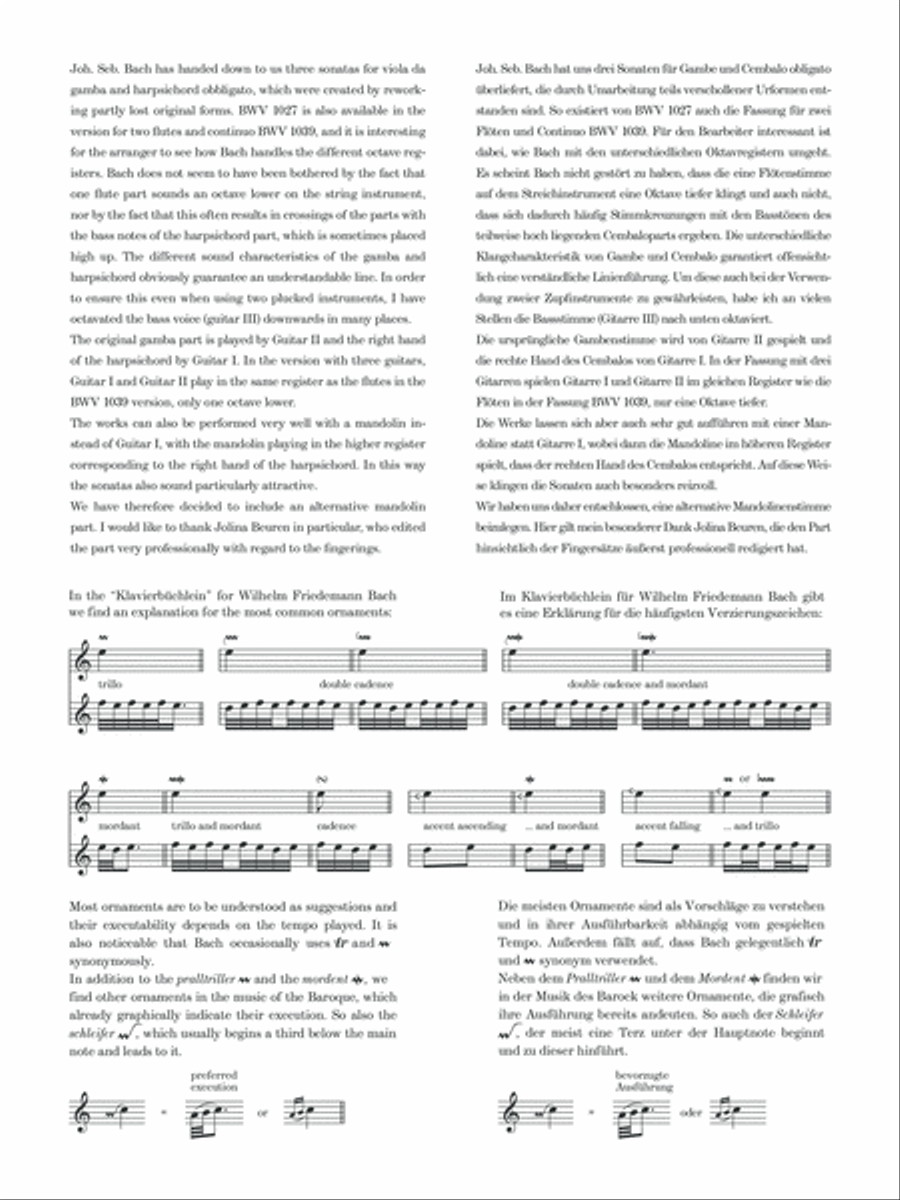 Sonata in D major BWV 1028 Guitar Ensemble scores gallery preview page 3