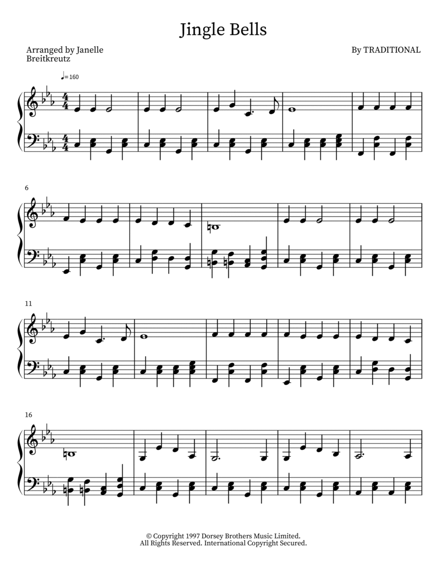 Jingle Bells Jingle Bells Voice scores gallery preview page 1