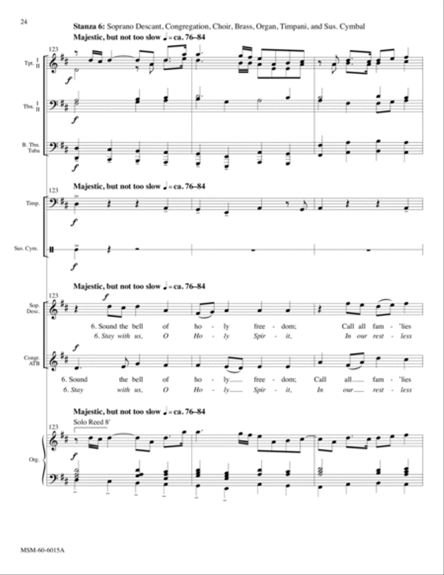 Sound the Bell of Holy Freedom Come to Us, O Holy Spirit (Full Score) Choir scores gallery preview page 28