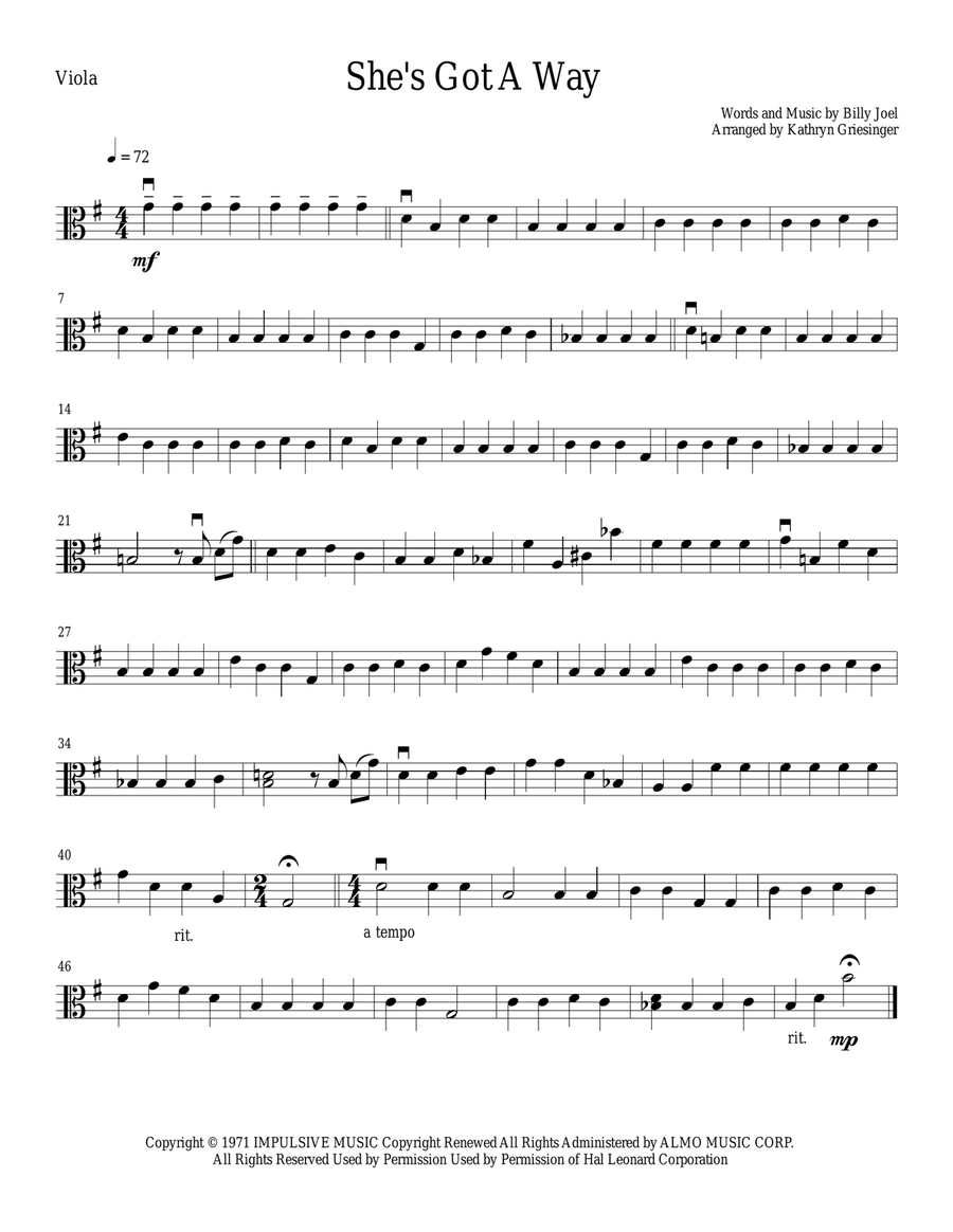 She's Got A Way String Quartet scores gallery preview page 4