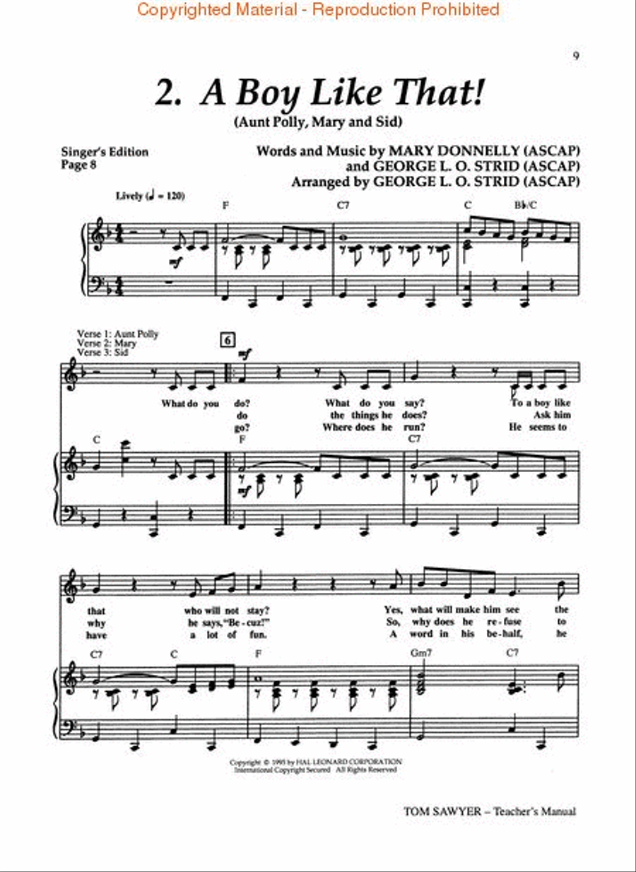 Tom Sawyer (Musical) Choir scores gallery preview page 3