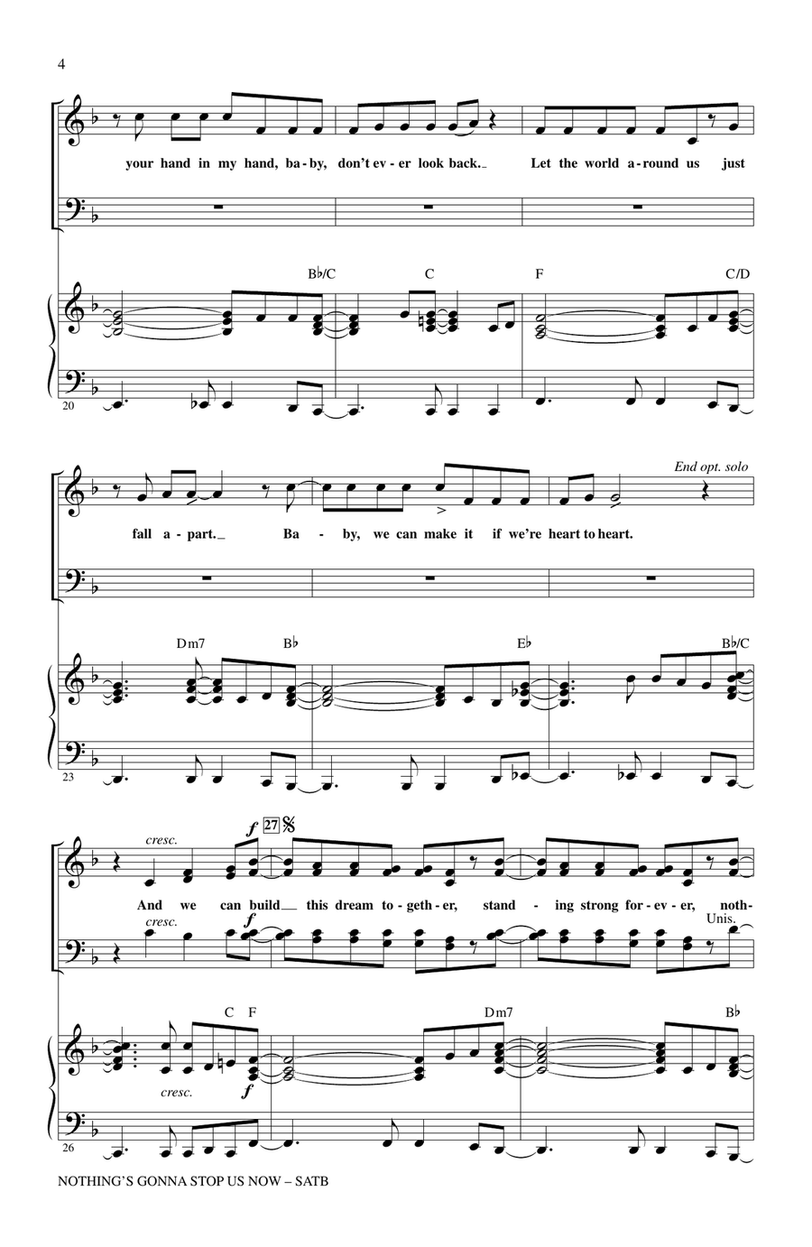 Nothing's Gonna Stop Us Now (arr. Kirby Shaw) 4-Part scores gallery preview page 3