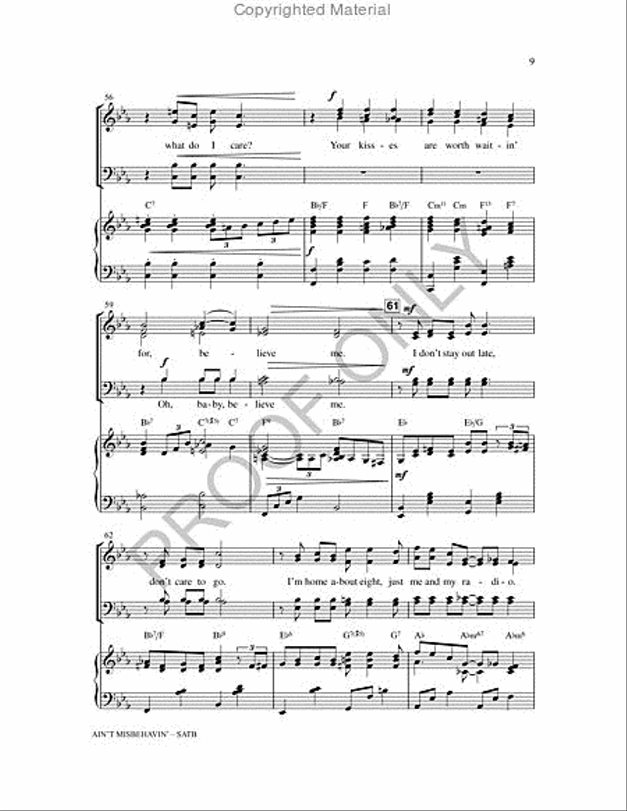 Ain't Misbehavin' 4-Part scores gallery preview page 8