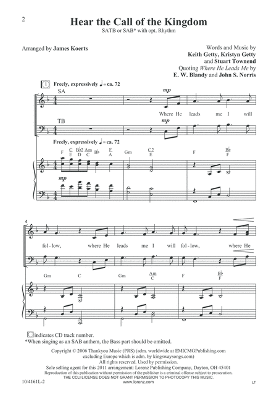 Hear the Call of the Kingdom 4-Part scores gallery preview page 3