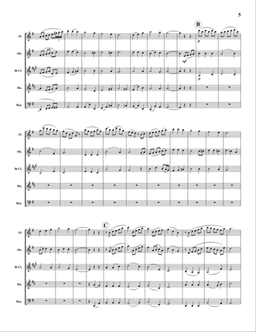 Hymn Suite #4 Woodwind Quintet scores gallery preview page 5