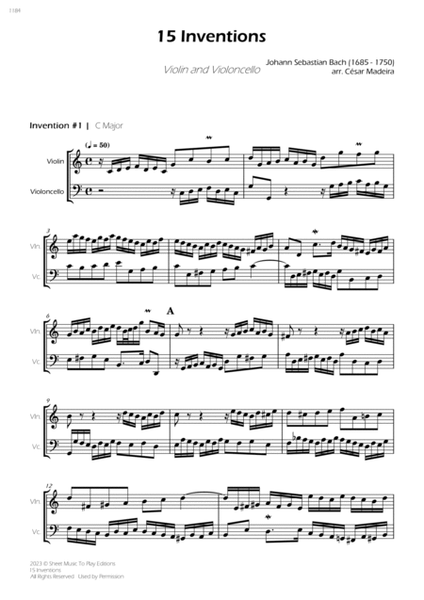 15 Inventions - Violin and Cello (Full Score) image number null