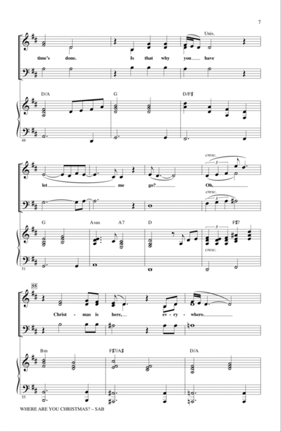 Where Are You Christmas? (arr. Mac Huff) (from How The Grinch Stole Christmas) 3-Part scores gallery preview page 6