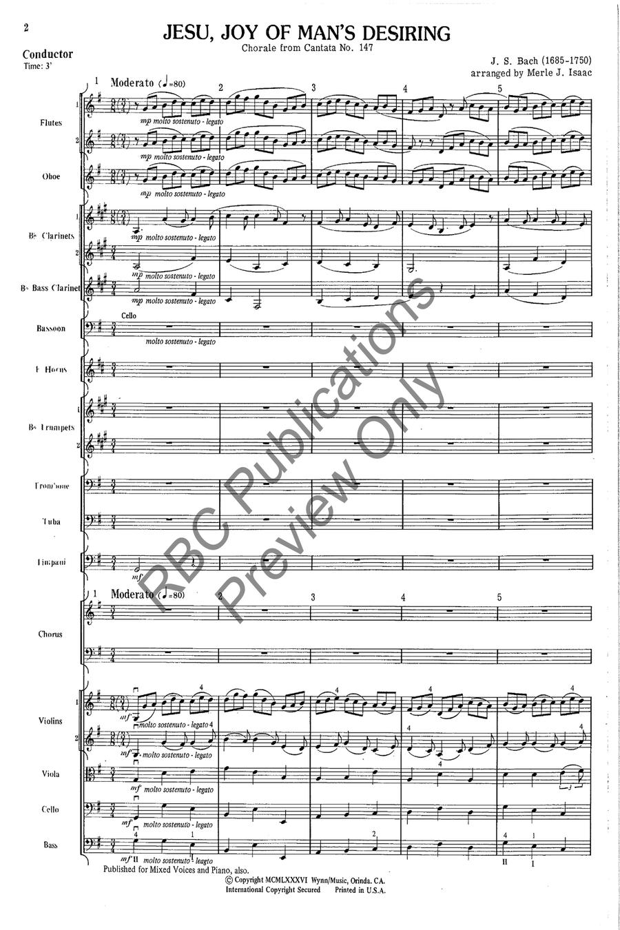 Jesu, Joy Of Mans Desiring (w/Choir) Choir scores gallery preview page 3