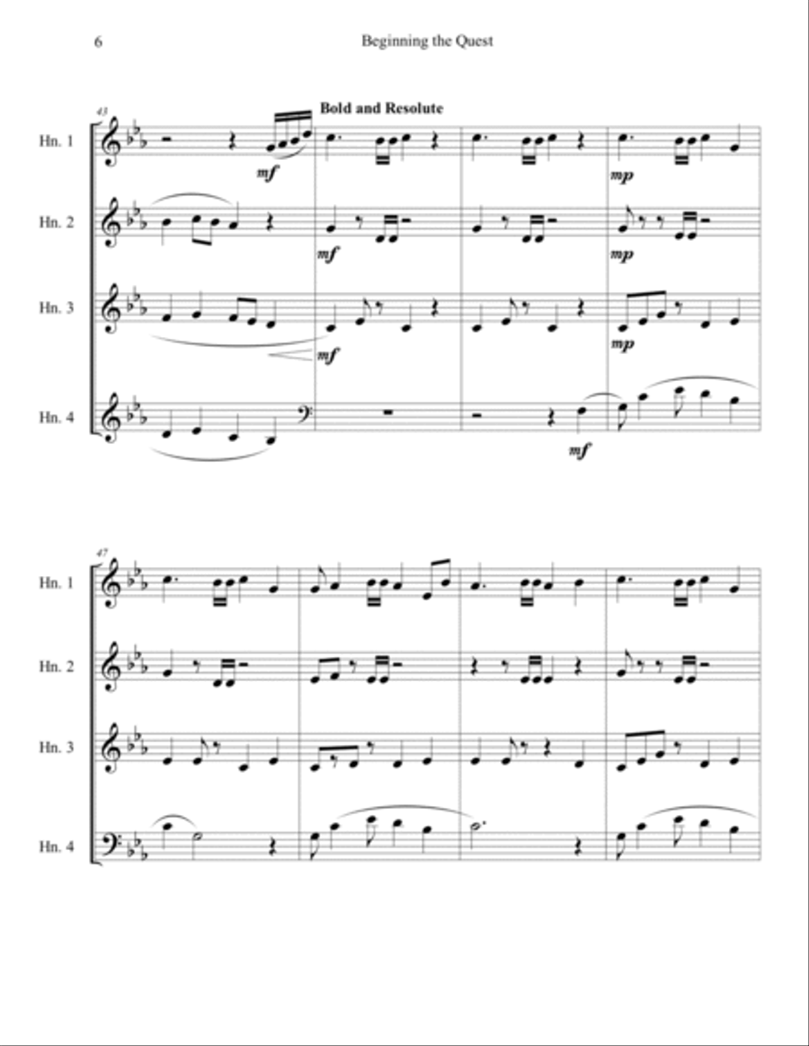 Beginning the Quest Brass Ensemble scores gallery preview page 6