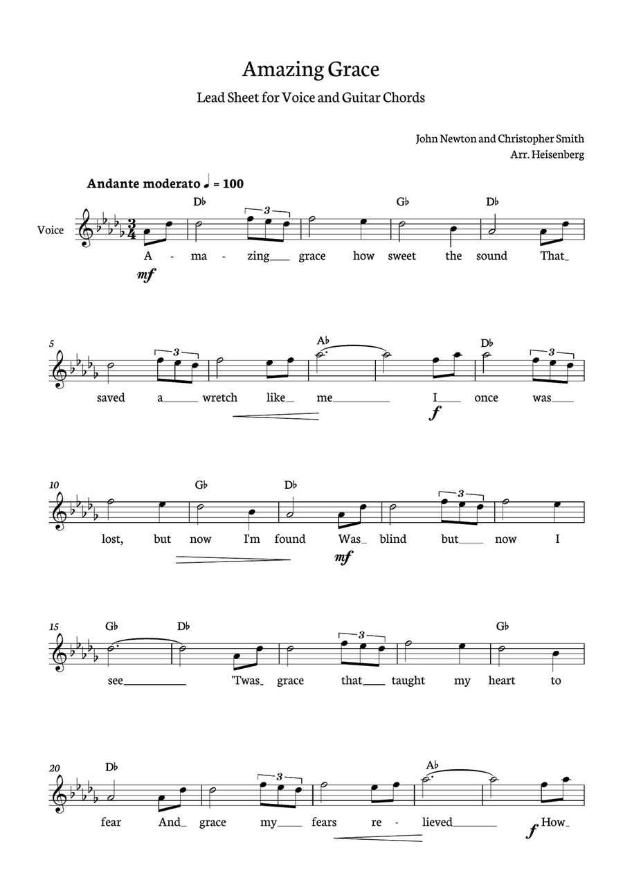 Amazing Grace Amazing Grace Guitar scores gallery preview page 1