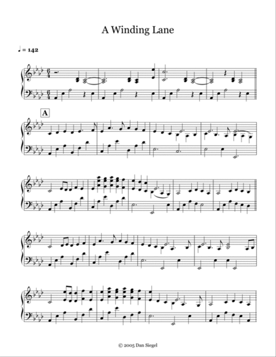 A Winding Lane A Winding Lane Piano Solo scores gallery preview page 2