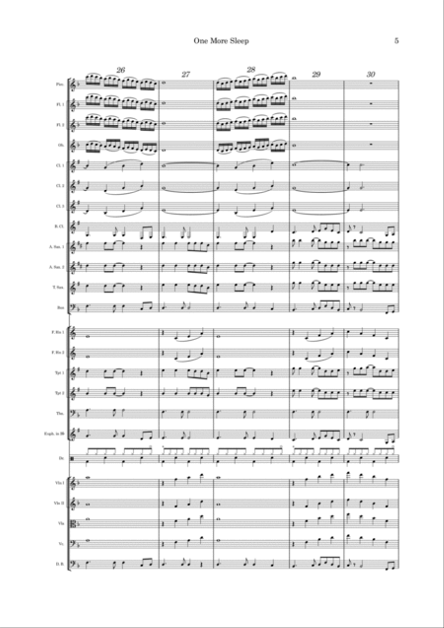 One More Sleep Full Orchestra scores gallery preview page 5