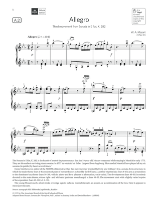 Allegro (Grade 6, list A2, from the ABRSM Piano Syllabus 2021 & 2022)