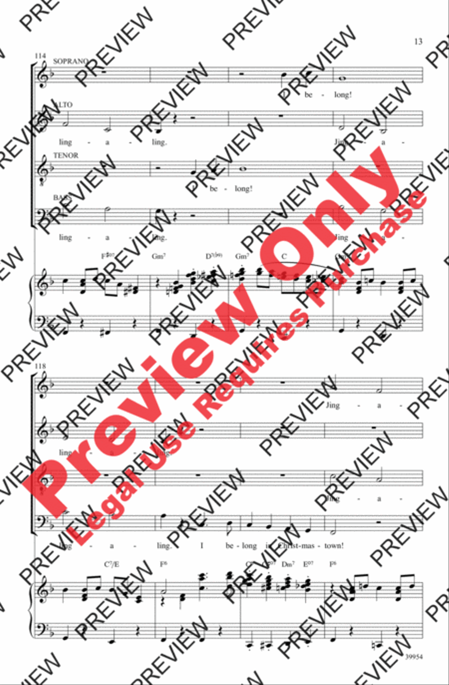 Elf: A Medley from the Broadway Musical 4-Part scores gallery preview page 13