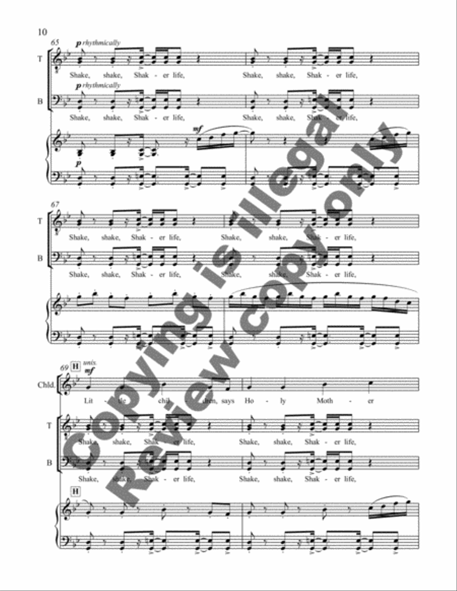 Come Life, Shaker Life! 7. Come to Zion 2-Part scores gallery preview page 15