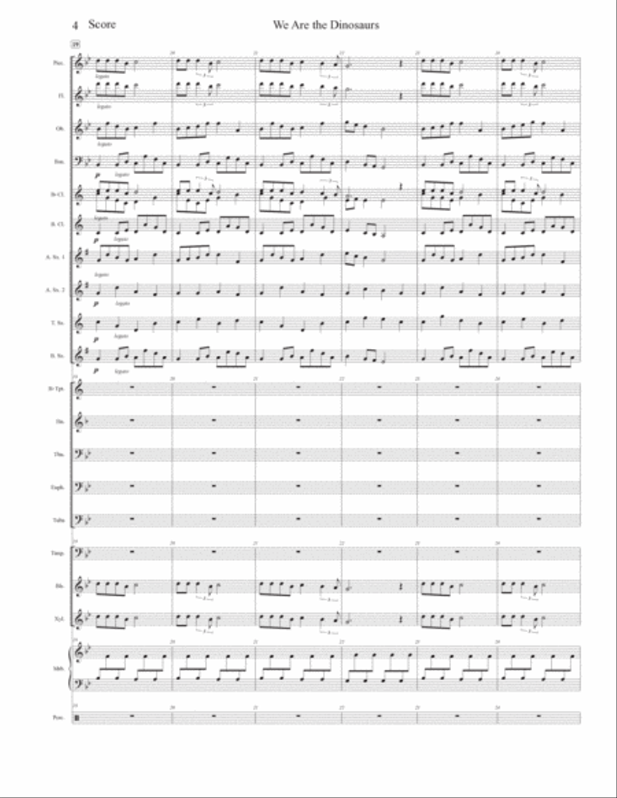 We Are The Dinosaurs Concert Band scores gallery preview page 4
