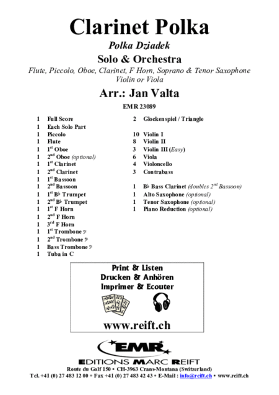 Clarinet Polka Orchestra scores gallery preview page 2