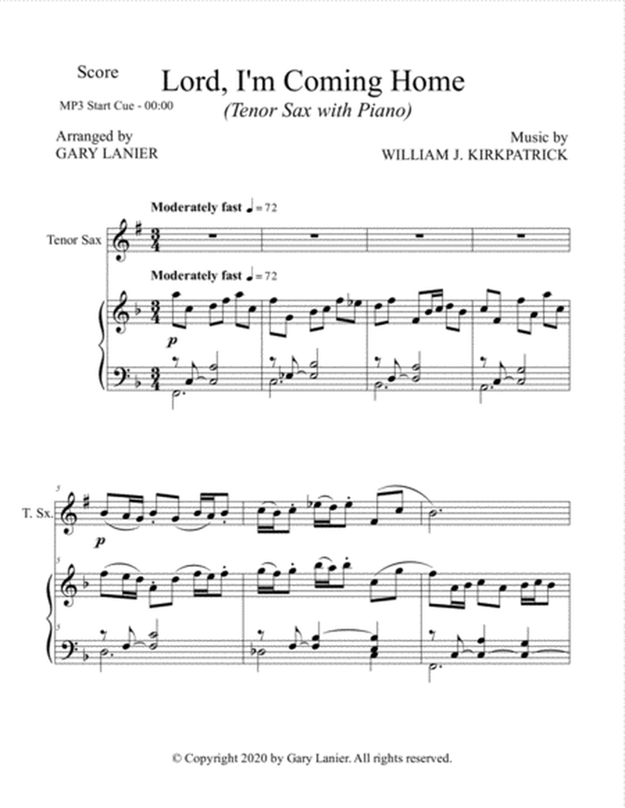 CLASSIC HYMN SUITE (for Tenor Sax and Piano with Score/Parts) image number null