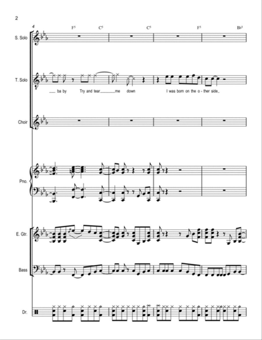 Tear Me Down Piano, Vocal, Guitar scores gallery preview page 2