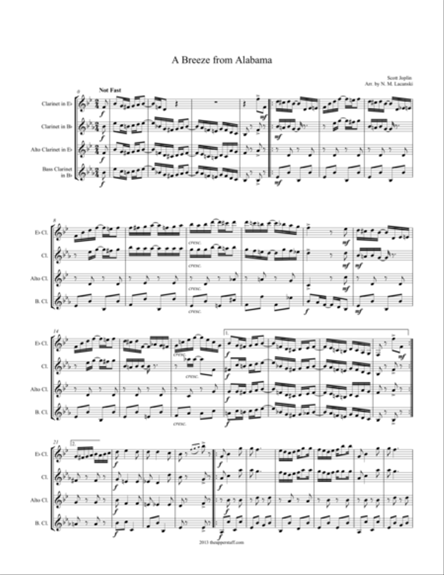 A Breeze from Alabama Woodwind Quartet scores gallery preview page 1