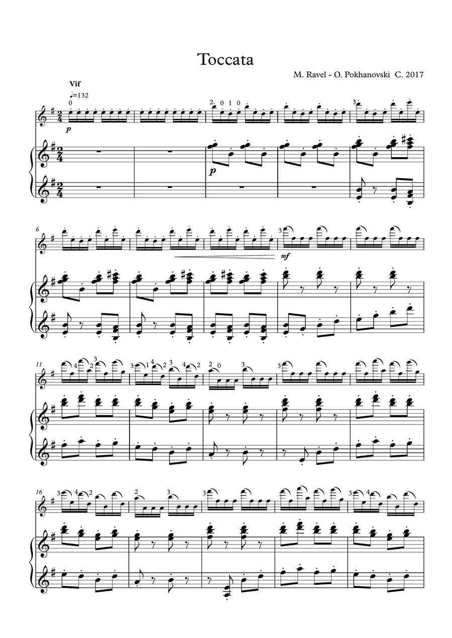 Ravel Toccata from Le Tombeau de Couperin Violin Solo scores gallery preview page 1