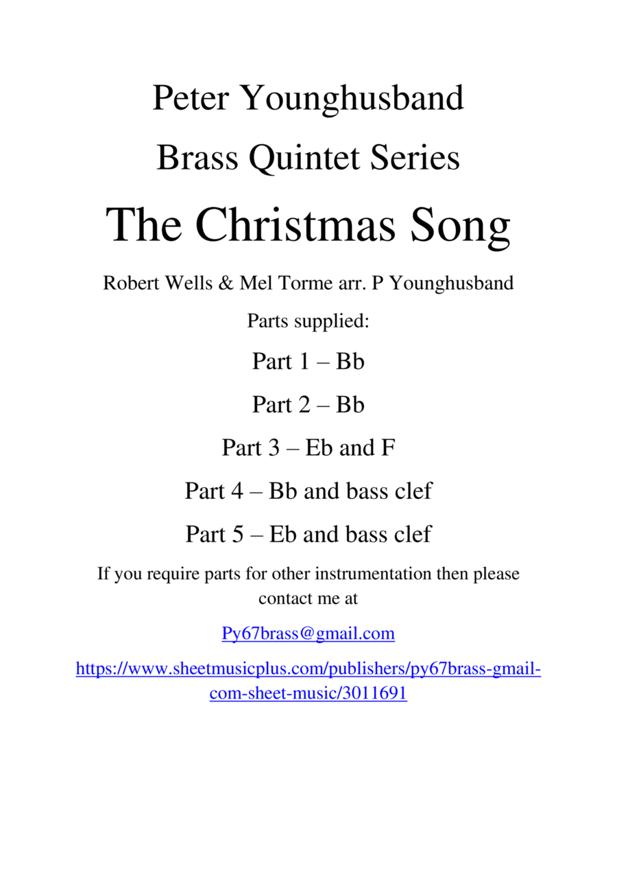 The Christmas Song (chestnuts Roasting On An Open Fire) Brass Ensemble scores gallery preview page 1