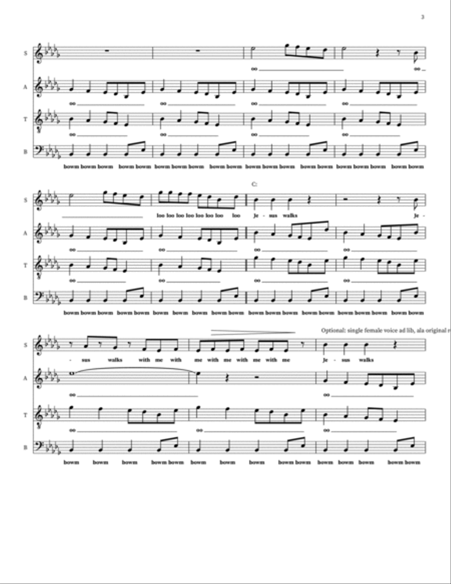 Jesus Walks 4-Part scores gallery preview page 3