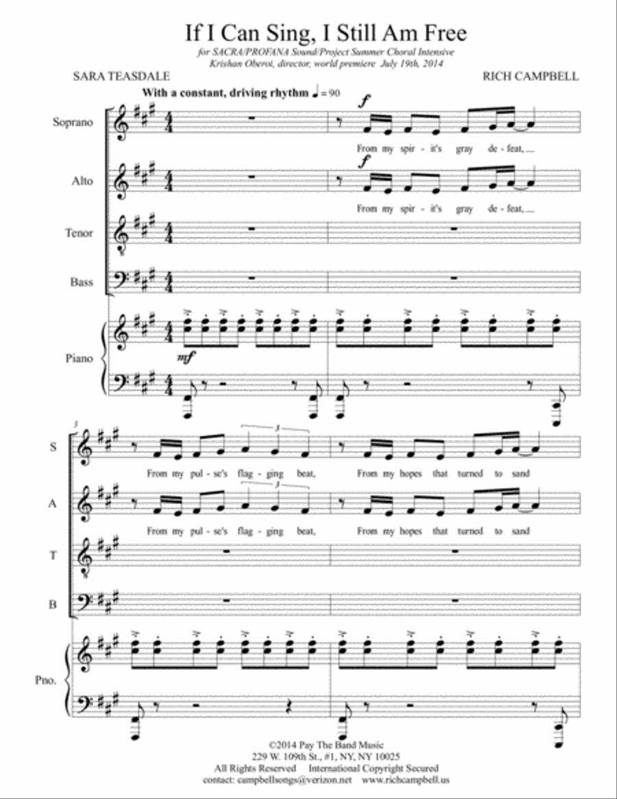 If I Can Sing, I Still Am Free 4-Part scores gallery preview page 3