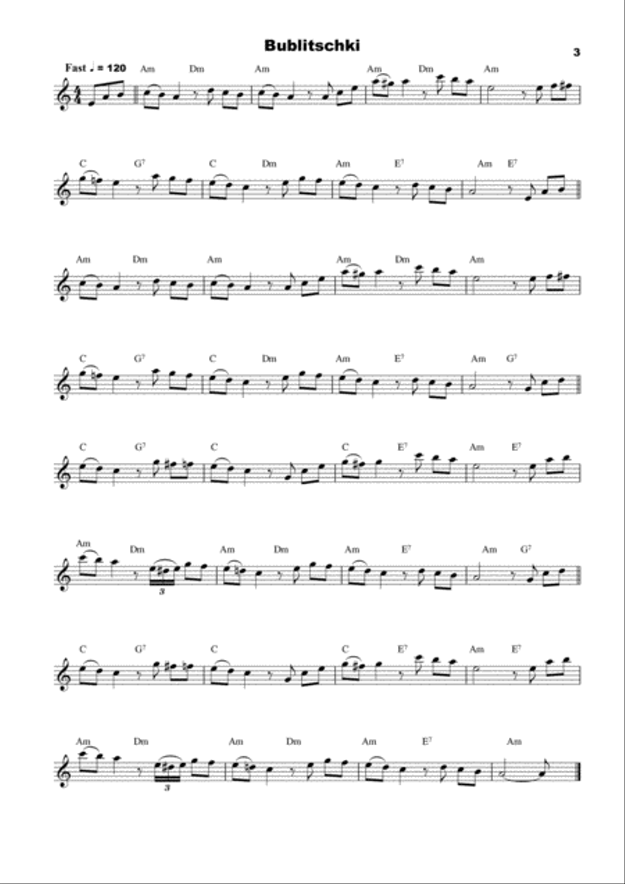 25 Klezmer Tunes for Violin Violin Solo scores gallery preview page 3