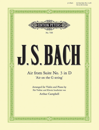Book cover for Air on the G String from Orch. Suite No. 3 BWV 1068 (Arr. for Violin & Piano)