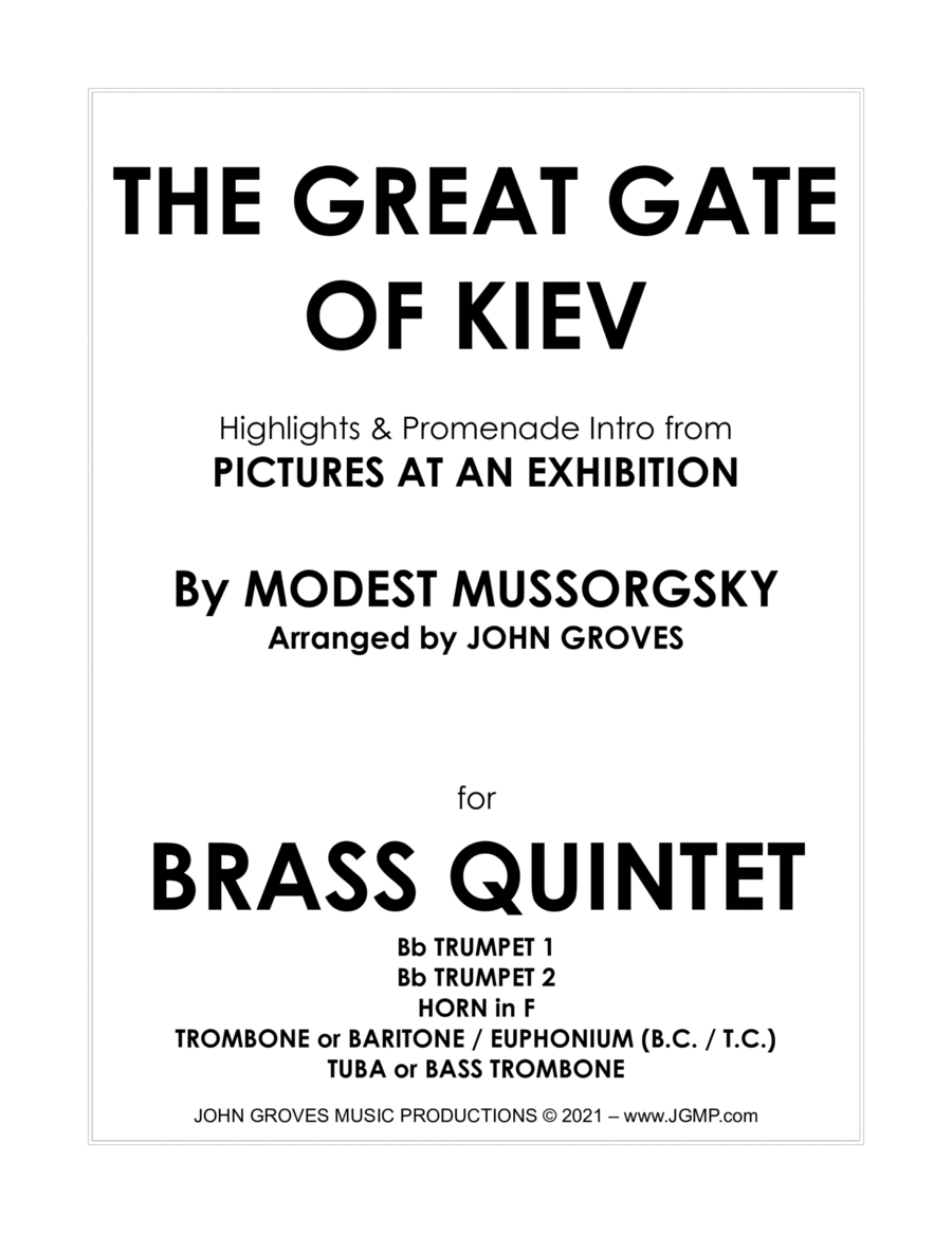 The Great Gate of Kiev from Pictures at an Exhibition - Brass Quintet image number null
