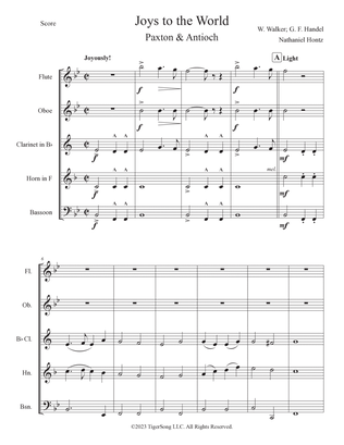 Joys to the World (Christmas Carols) for Woodwind Quintet