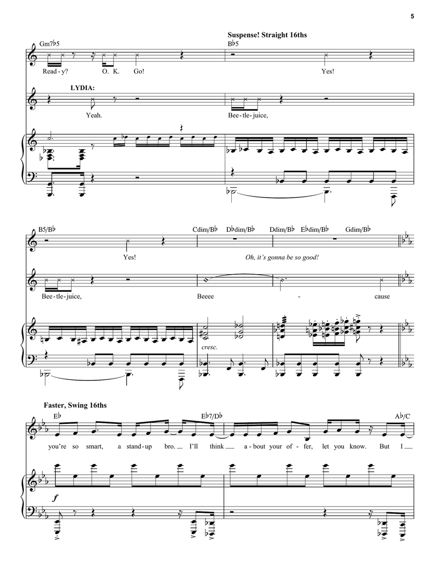 Say My Name (from Beetlejuice The Musical) Piano, Vocal scores gallery preview page 5