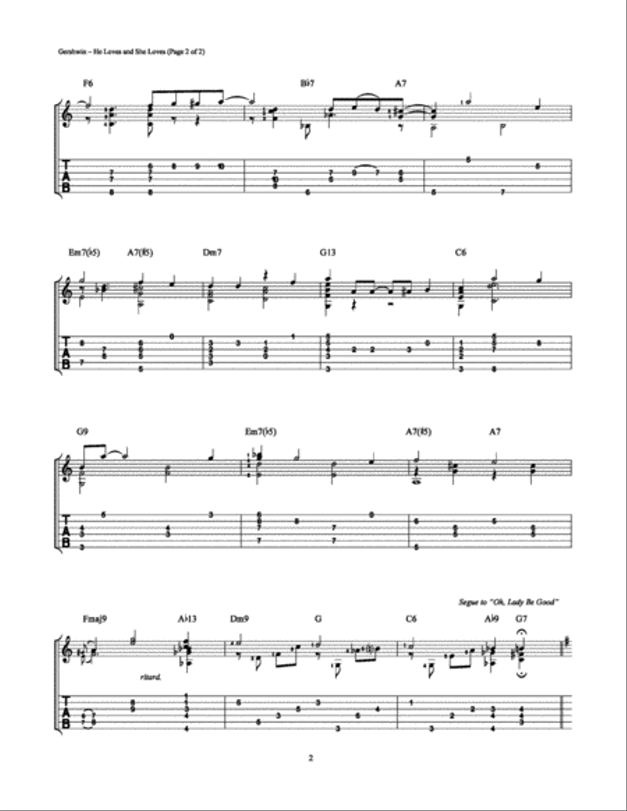 He Loves and She Loves Guitar Tablature scores gallery preview page 2