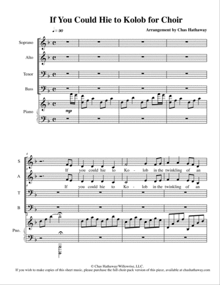 If You Could Hie to Kolob for SATB Choir 4-Part scores gallery preview page 2