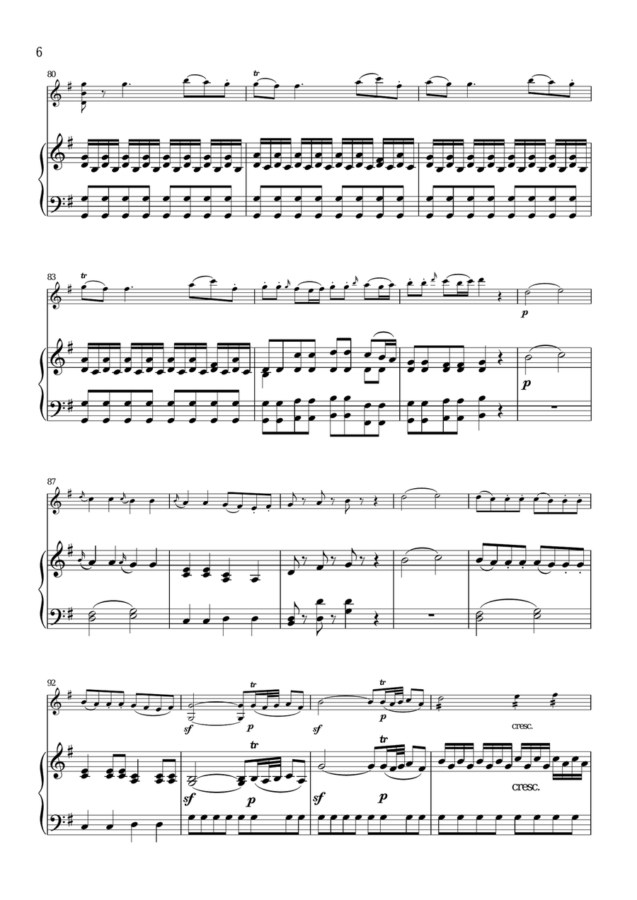 Eine Kleine Nachtmusik (for violin and piano/keyboard) Eine Kleine Nachtmusik (for violin and piano/keyboard) Violin Solo scores gallery preview page 6