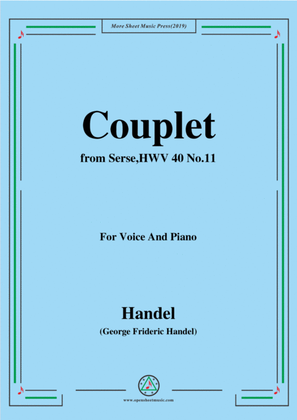 Book cover for Handel-Couplet,from Serse HWV 40 No.11,for Voice&Piano