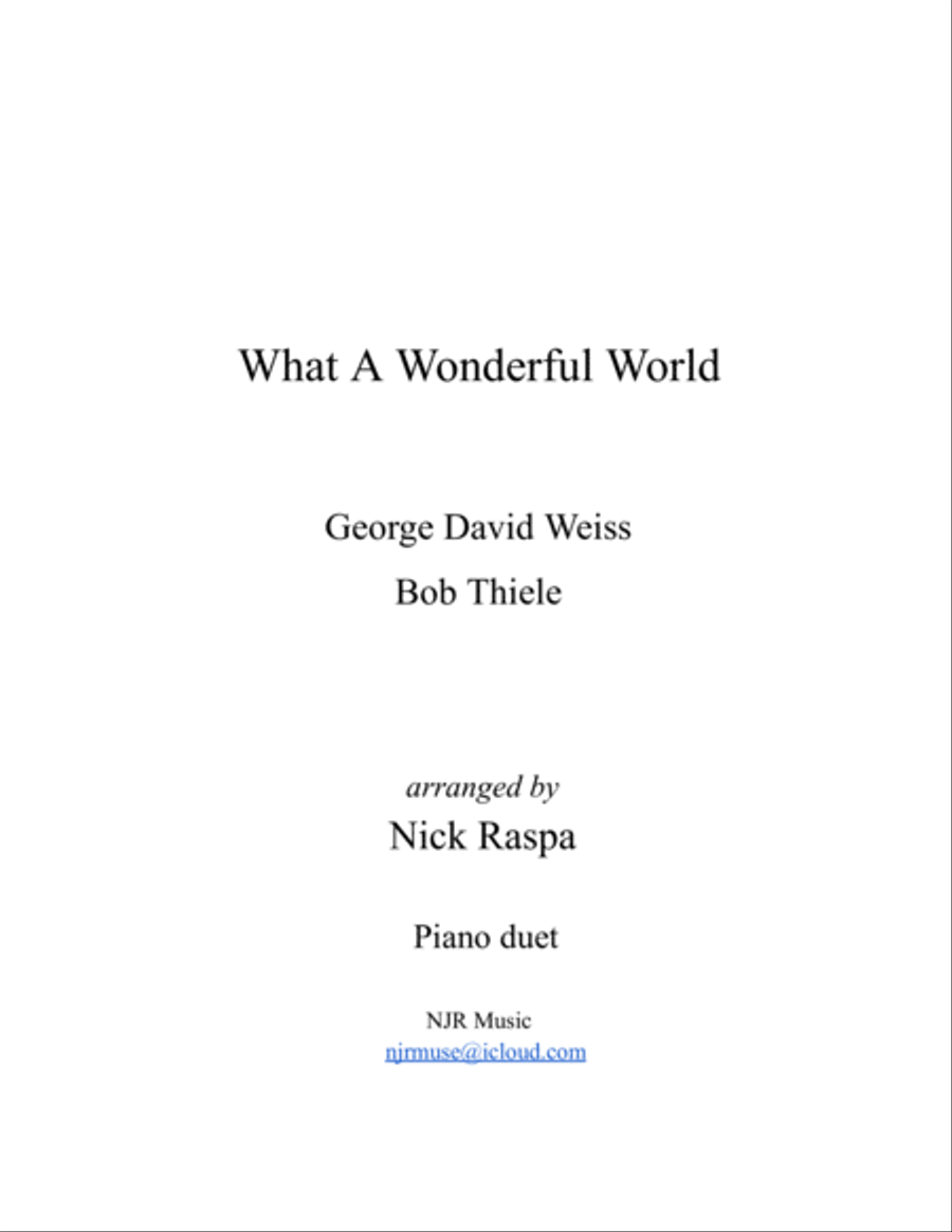 What A Wonderful World 1 Piano, 4-Hands scores gallery preview page 3