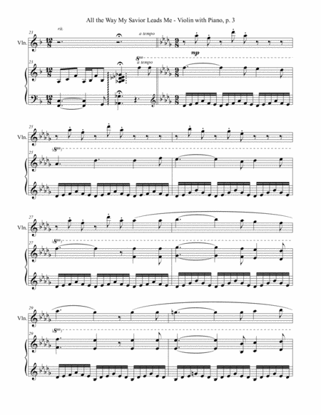 ALL THE WAY MY SAVIOR LEADS ME (Violin with Piano - Score & Part included) image number null