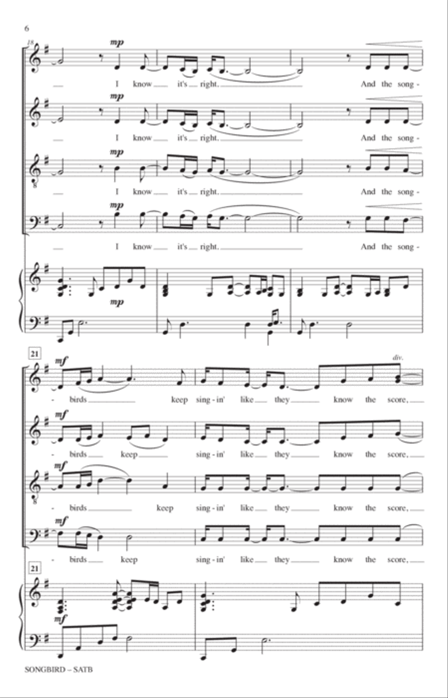 Songbird (arr. Paul Langford) 4-Part scores gallery preview page 4