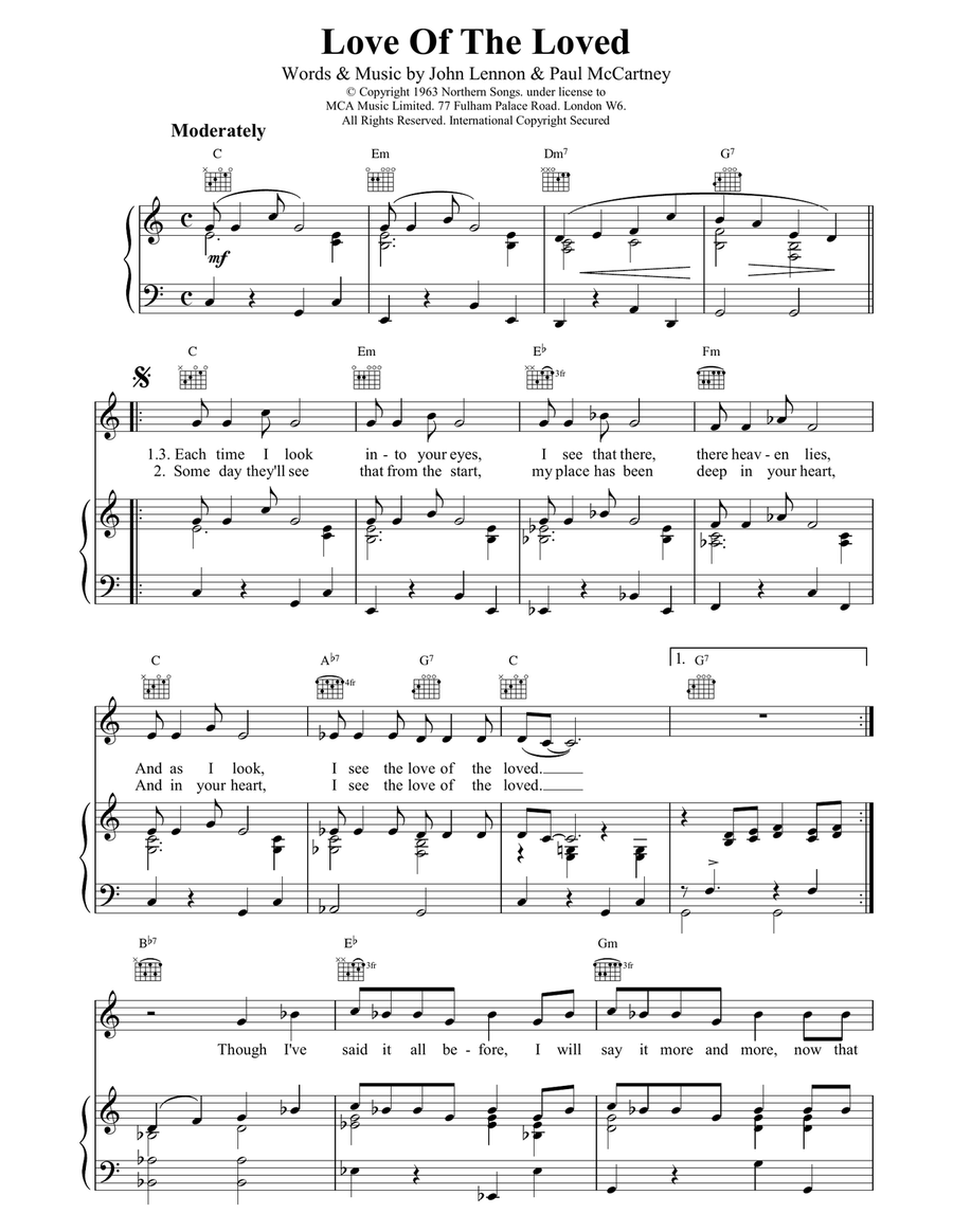 Love Of The Loved Acoustic Guitar scores gallery preview page 1