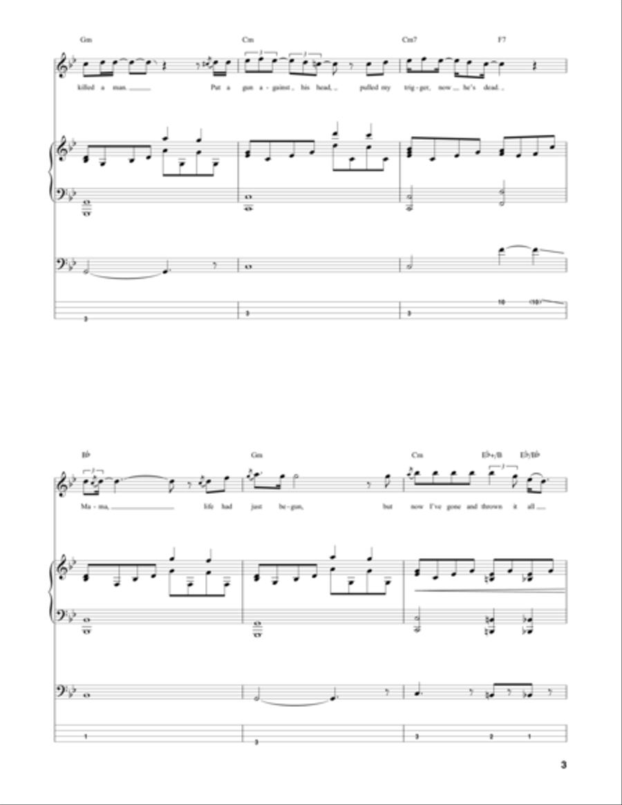 Bohemian Rhapsody Bass Voice scores gallery preview page 3