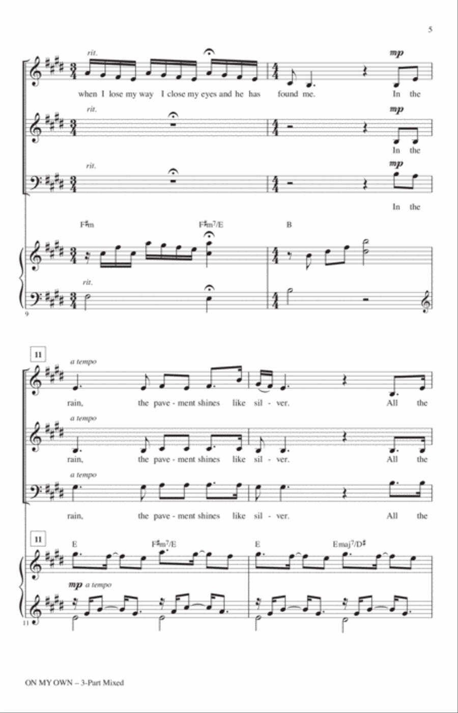 On My Own (from Les Miserables) (arr. Mac Huff) 3-Part scores gallery preview page 3