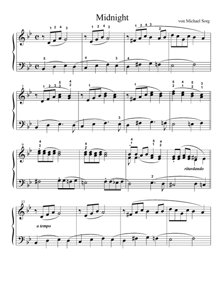 Midnight (easy piano solo) image number null