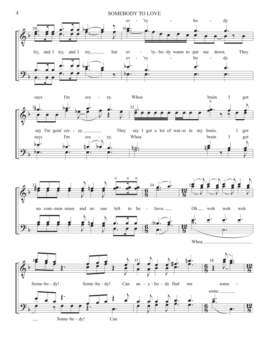 Somebody To Love Somebody To Love TTBB scores gallery preview page 4