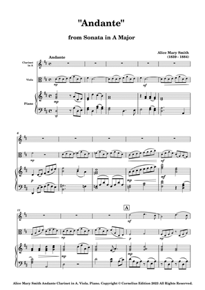 Alice Mary Smith Sonata in A "Andante" Clarinet in A Viola and Piano. Small Ensemble (Piano Trio)