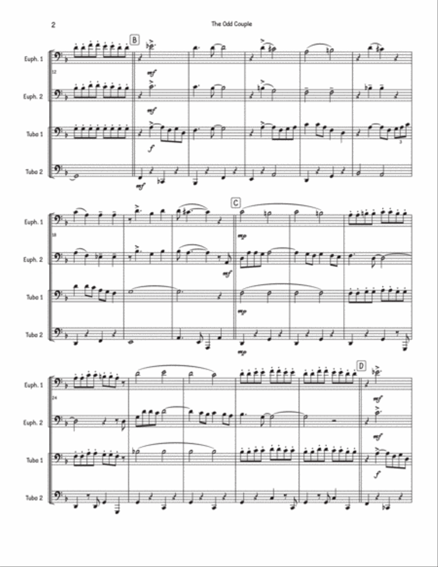 The Odd Couple Brass Quartet scores gallery preview page 2
