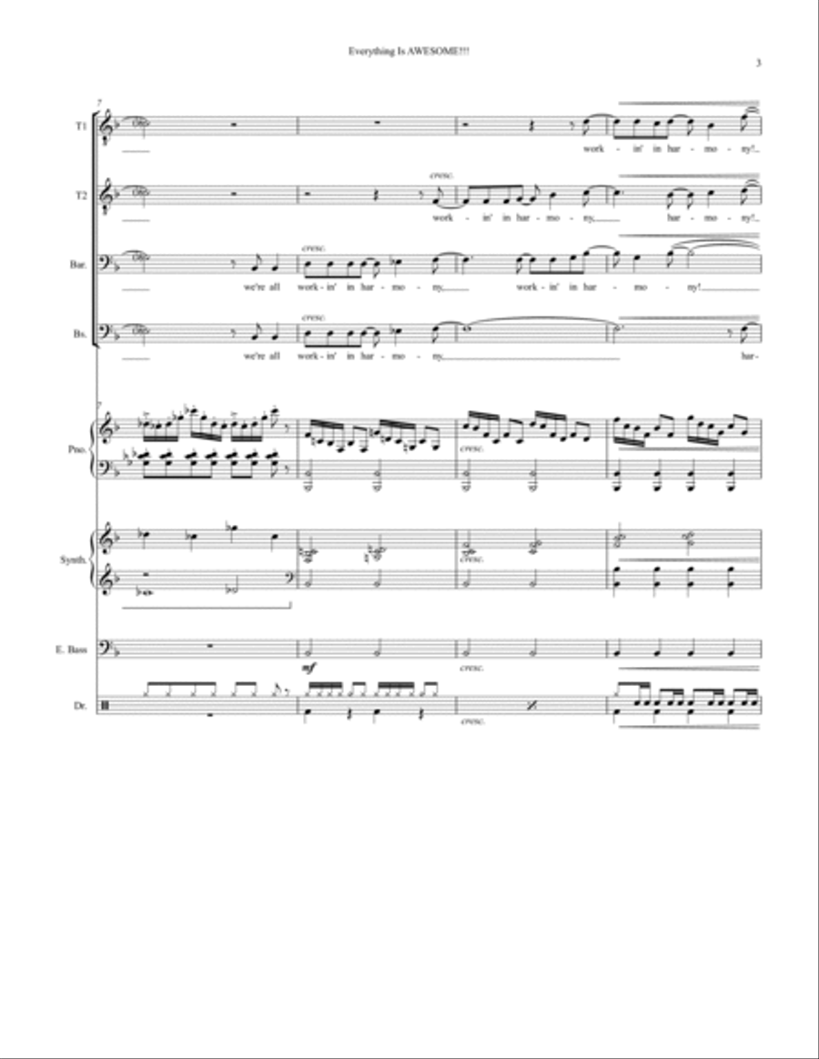Everything Is Awesome (awesome Remixx!!!) Small Ensemble scores gallery preview page 3